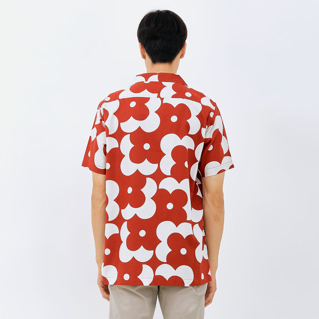 M231 Kemeja Pria Printing Hawaii Pendek 0155
