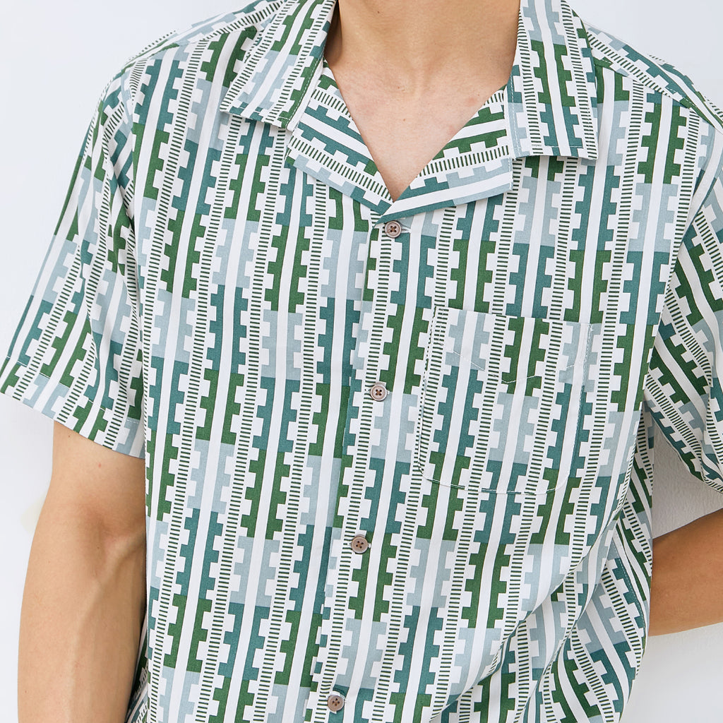 M231 Kemeja Pria Printing Hawaii Pendek 0151