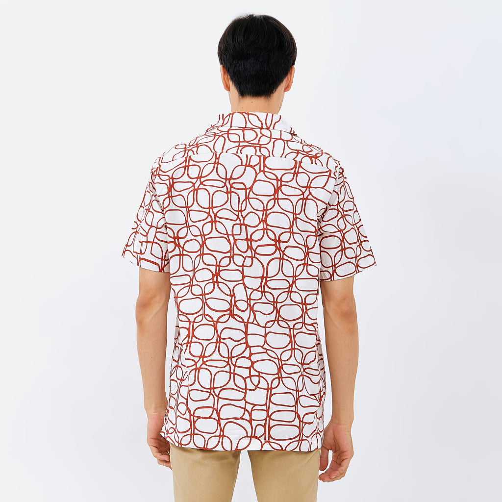 M231 Kemeja Pria Printing Hawaii Pendek 0152