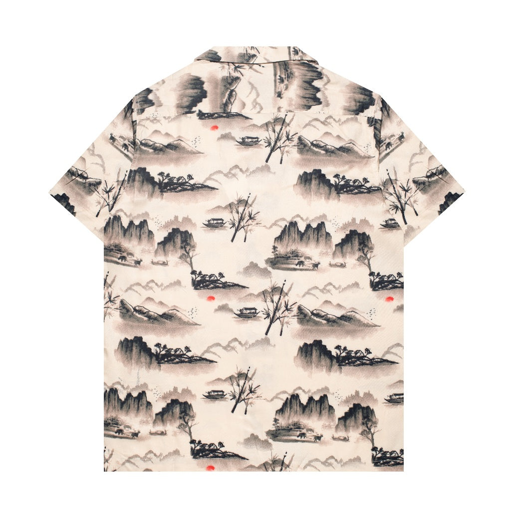 M231 Kemeja Pria Printing Hawaii Pendek 0130
