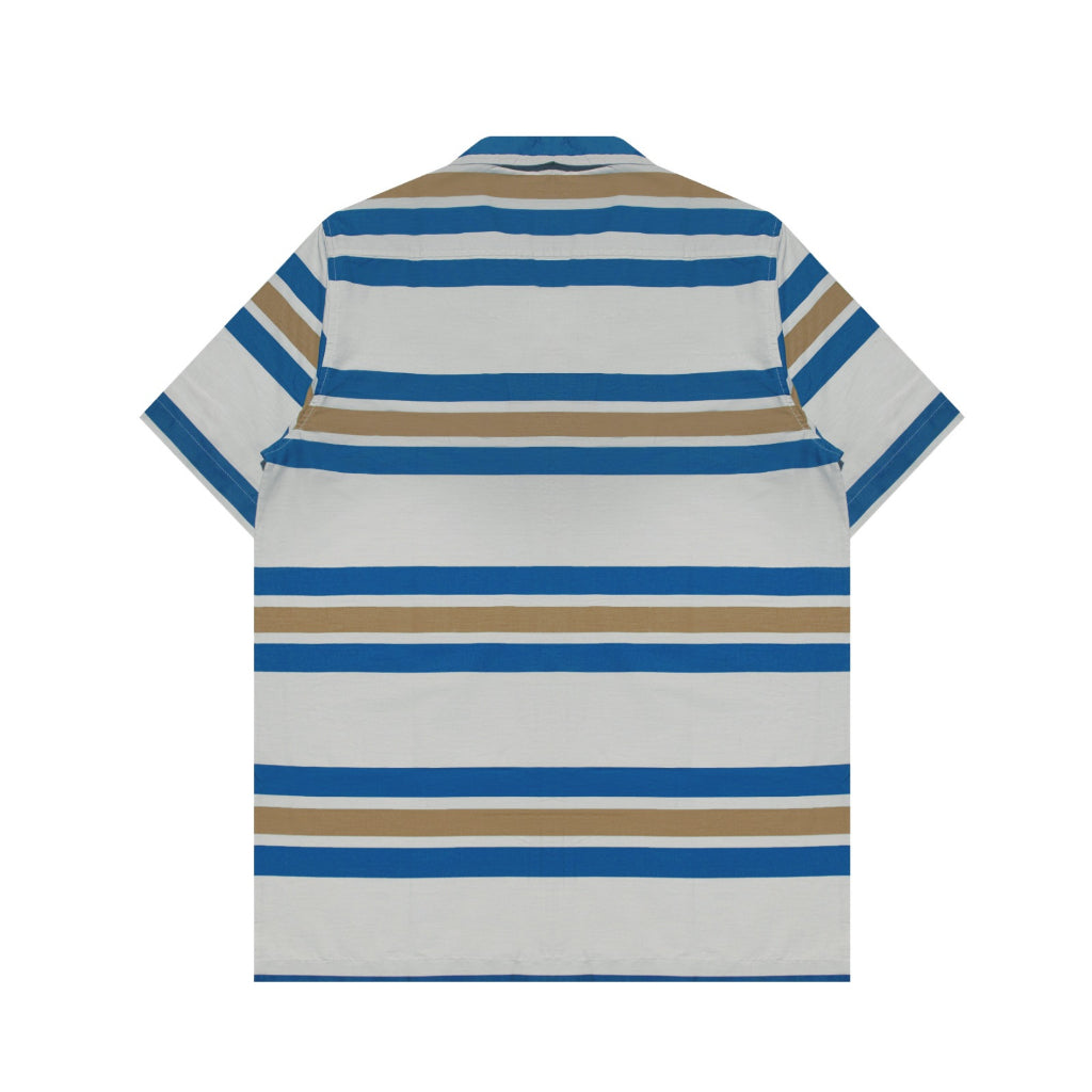 M231 Kemeja Pria Stripe Hawaii Pendek Biru 3171A