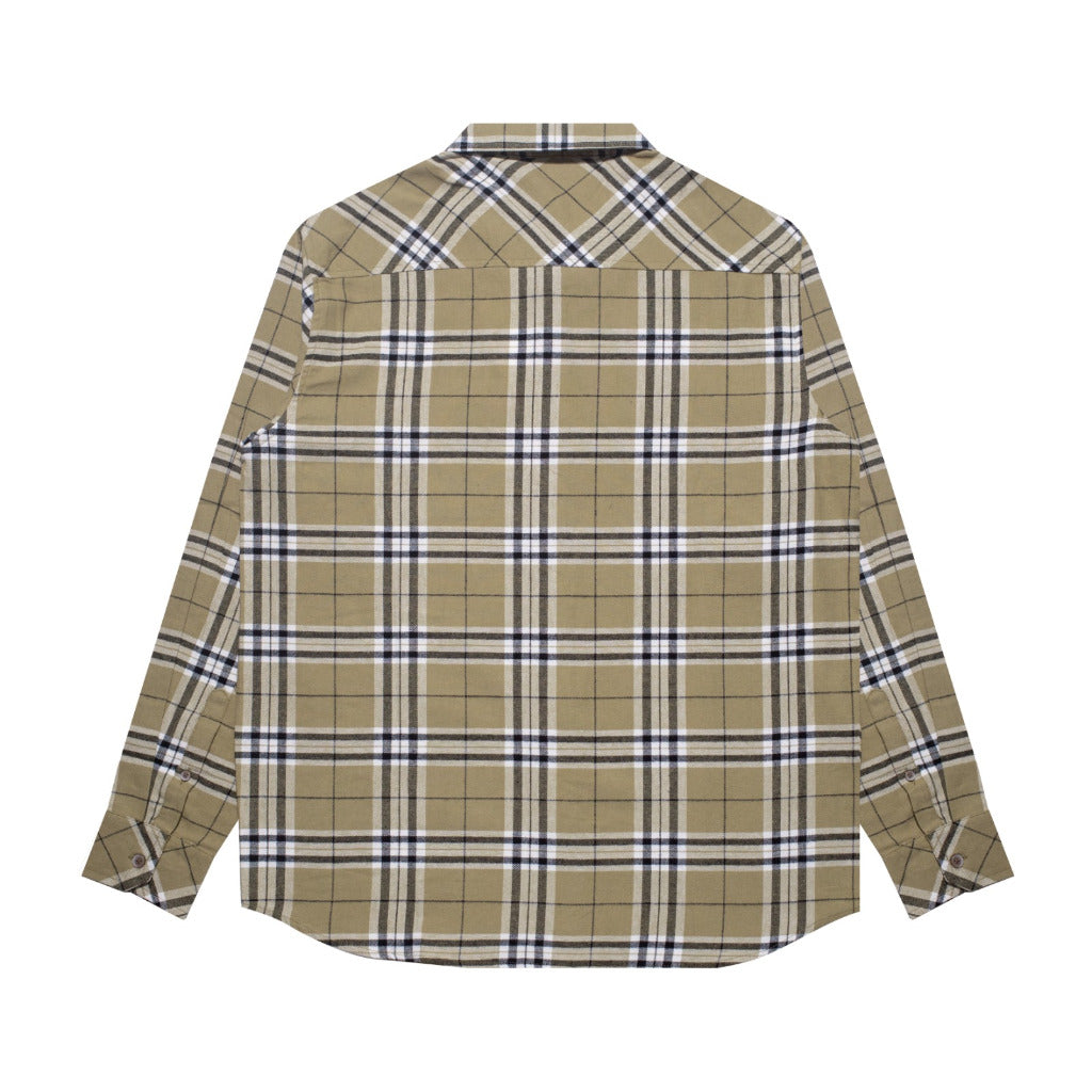 M231 Kemeja Pria Flannel Panjang Coklat 0103