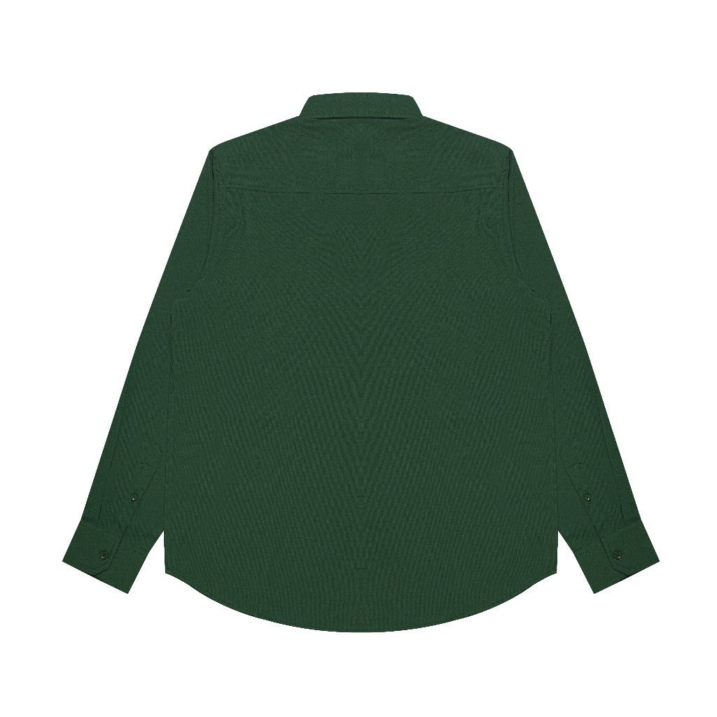 M231 Kemeja Pria Basic Polos Oxford Panjang Hijau Botol 1456W