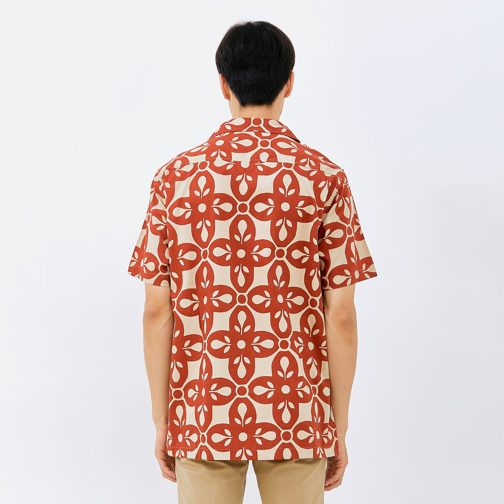 M231 Kemeja Pria Printing Hawaii Pendek 0153