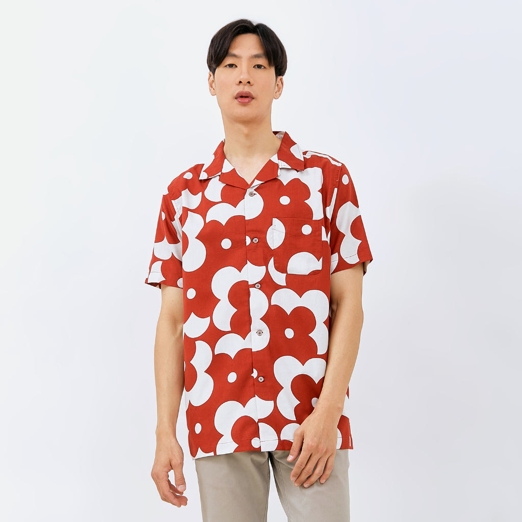 M231 Kemeja Pria Printing Hawaii Pendek 0155