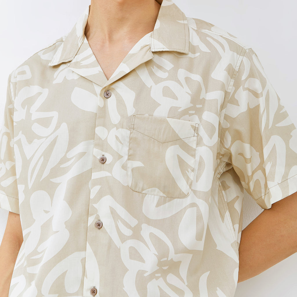 M231 Kemeja Pria Printing Hawaii Pendek 0091