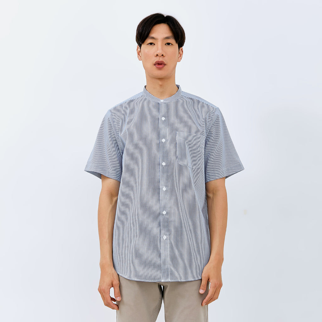 M231 Kemeja Pria Shanghai Stripe Pendek 0088