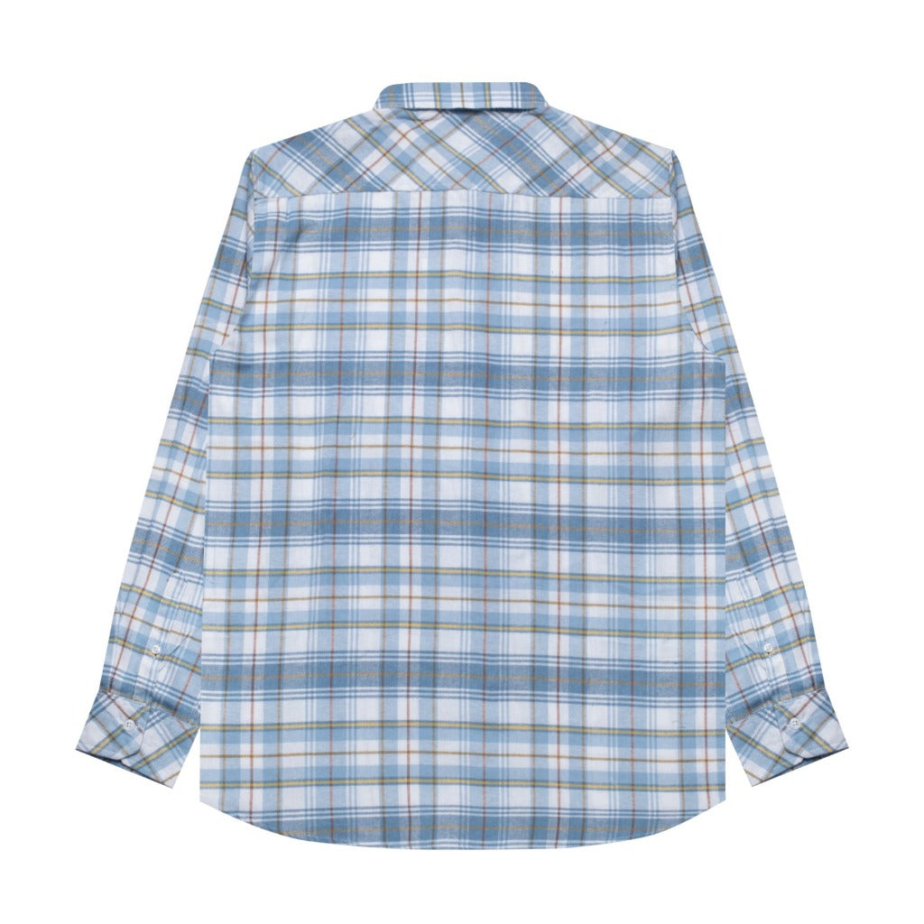 M231 Kemeja Pria Flannel Panjang Biru 0301