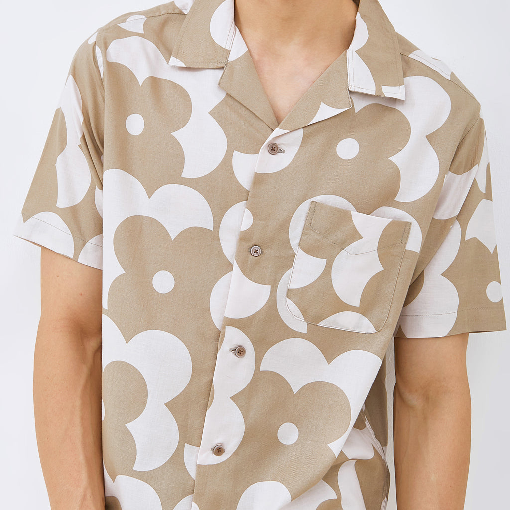 M231 Kemeja Pria Printing Hawaii Pendek 0155