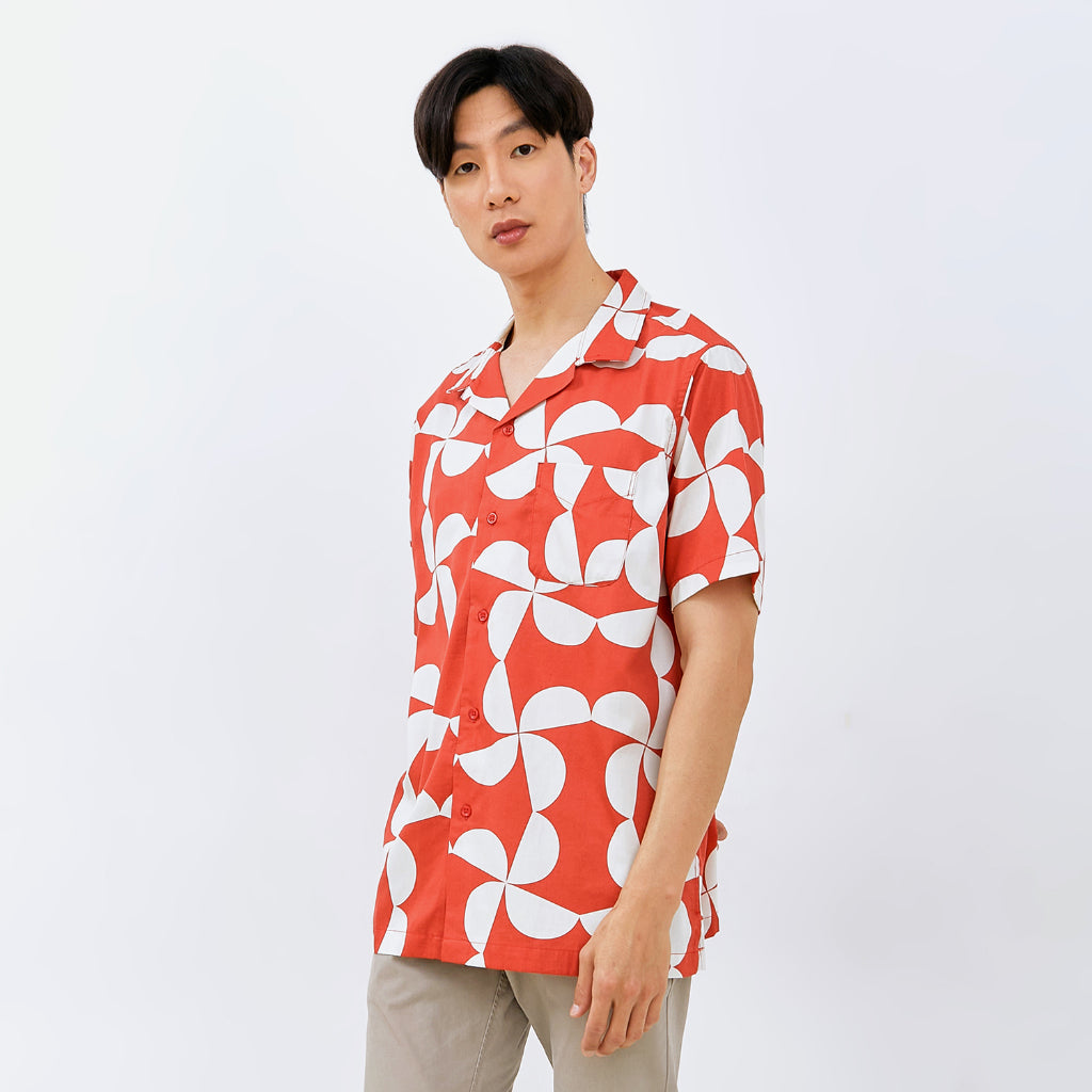 M231 Kemeja Pria Printing Hawaii Pendek 0150