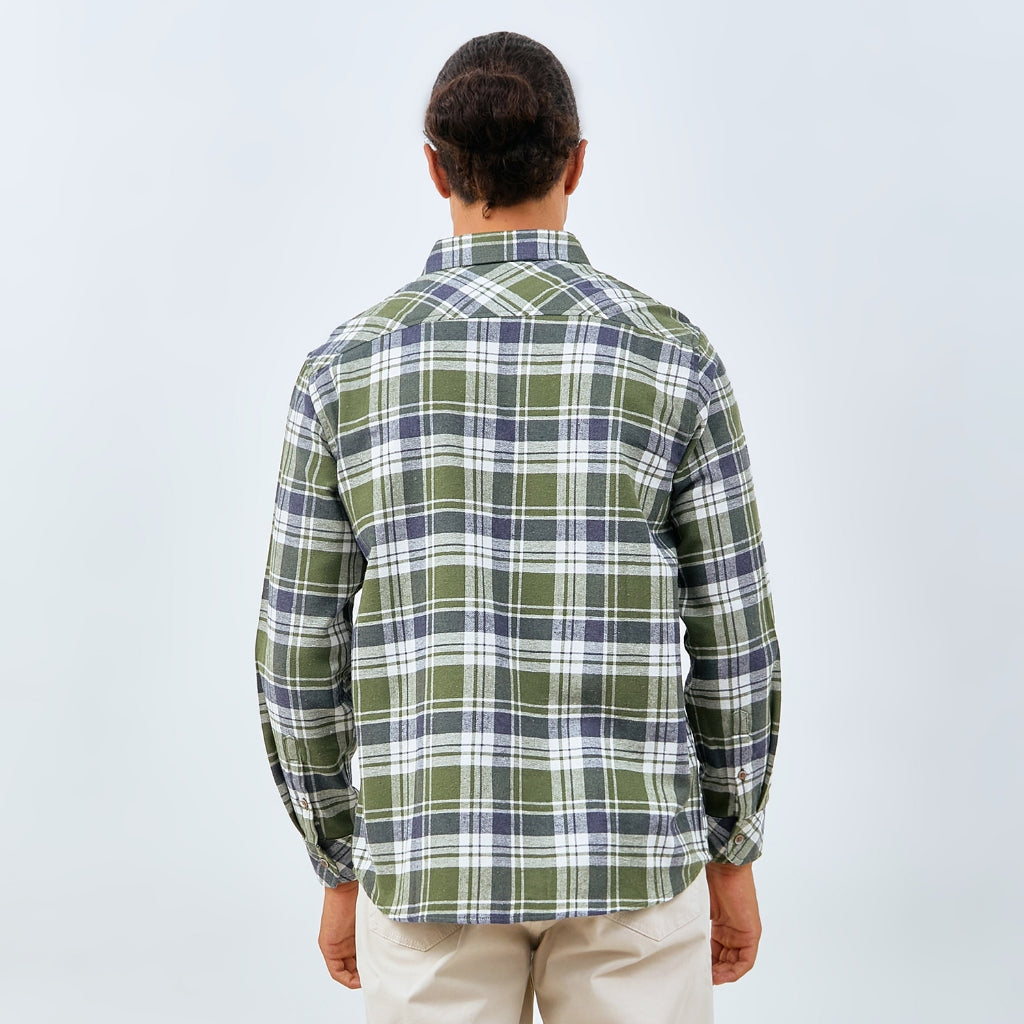 M231 Kemeja Pria Flannel Panjang Hijau 0144