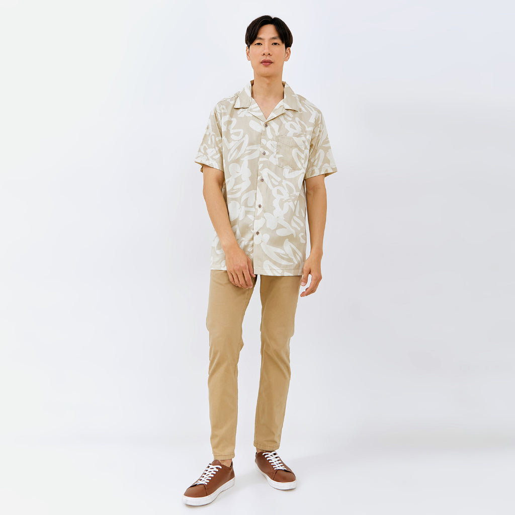 M231 Kemeja Pria Printing Hawaii Pendek 0091