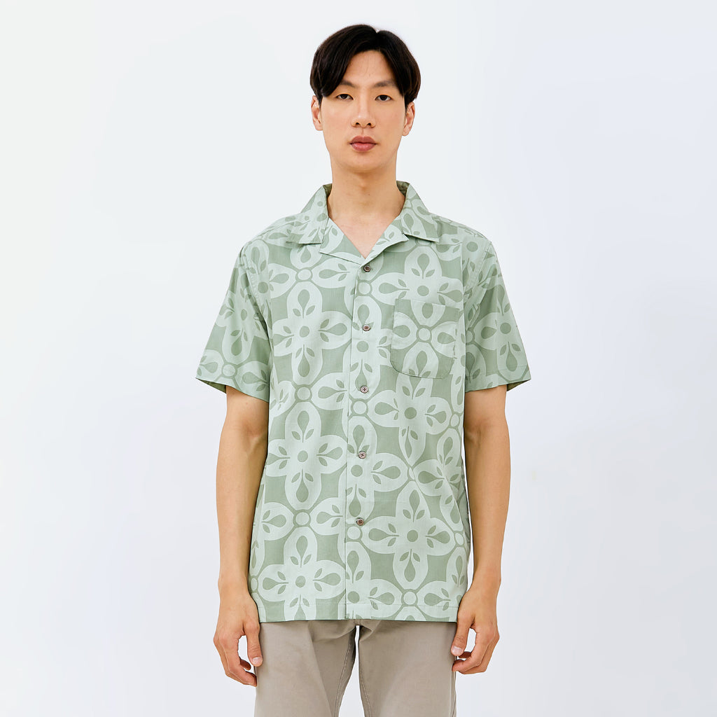 M231 Kemeja Pria Printing Hawaii Pendek 0153