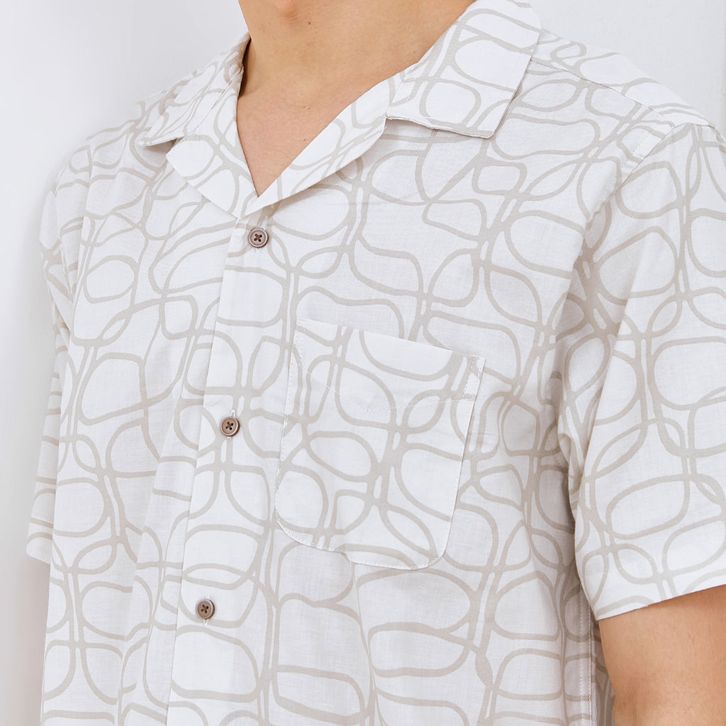 M231 Kemeja Pria Printing Hawaii Pendek 0152