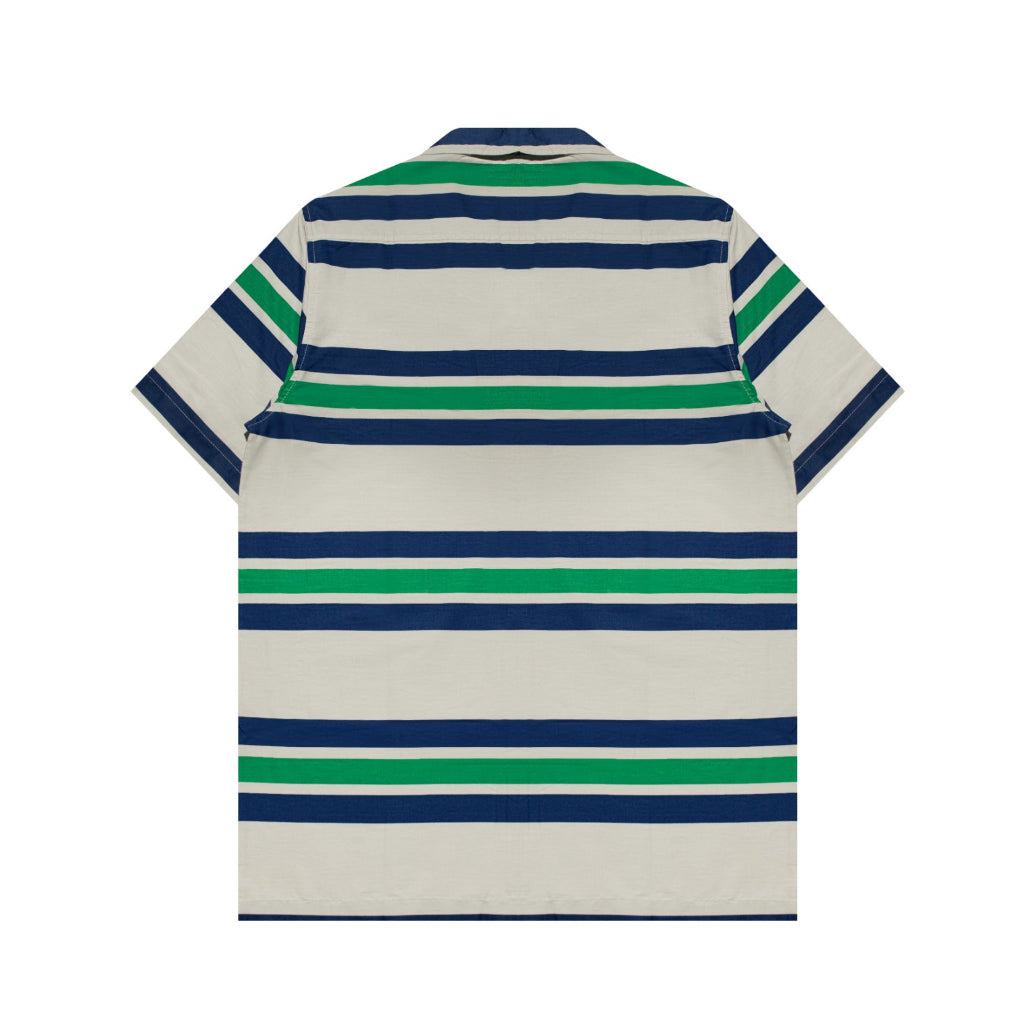 M231 Kemeja Pria Stripe Hawaii Pendek Hijau 3171B