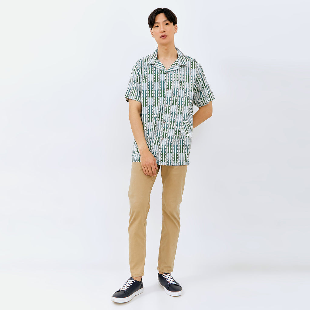 M231 Kemeja Pria Printing Hawaii Pendek 0151