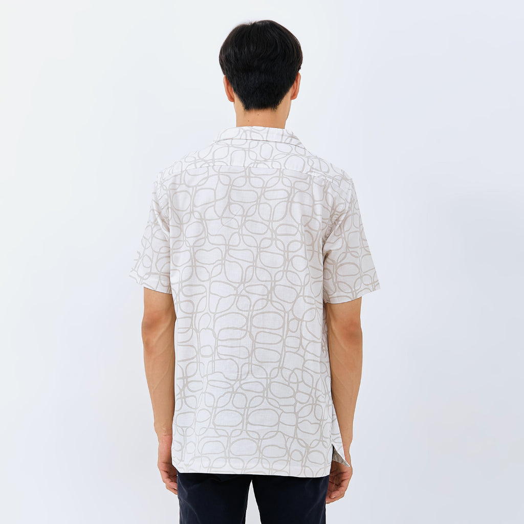 M231 Kemeja Pria Printing Hawaii Pendek 0152
