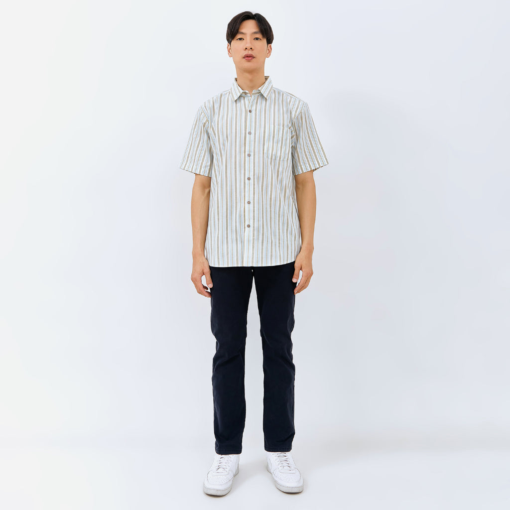 M231 Kemeja Pria Stripe Pendek 0135