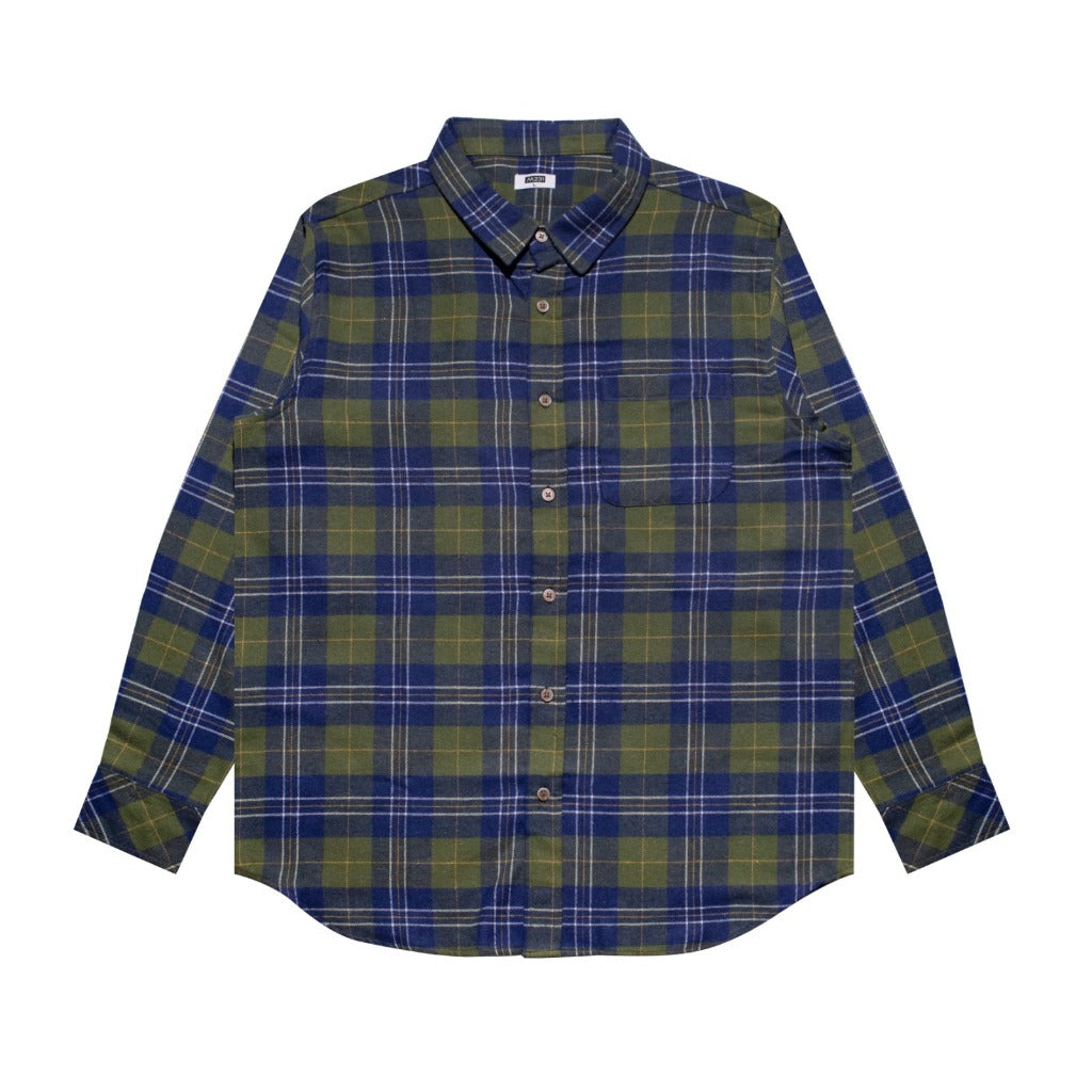 M231 Kemeja Pria Flannel Panjang Hijau 0145
