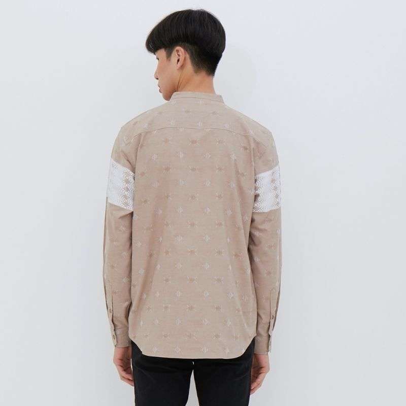 M231 Kemeja Pria Koko Panjang Coklat 2482B
