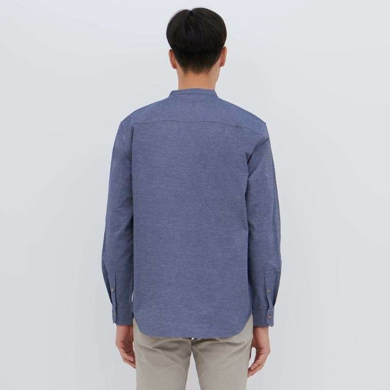 M231 Kemeja Pria Koko Panjang Navy 2504B