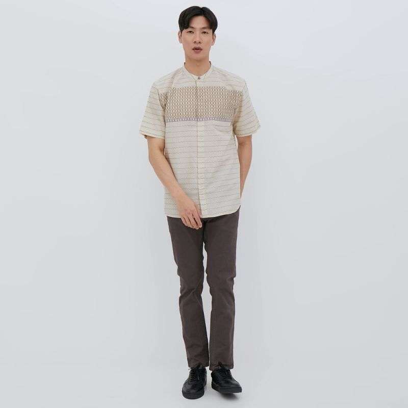 M231 Kemeja Pria Koko Pendek Cream 2502B