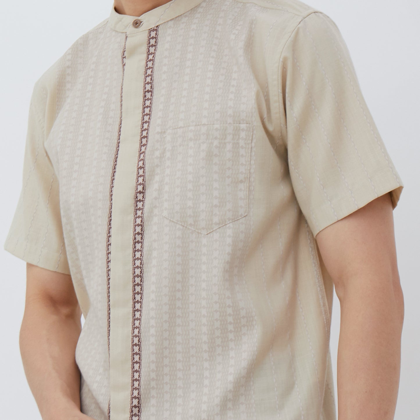 M231 Kemeja Pria Koko Pendek Coklat 2432A
