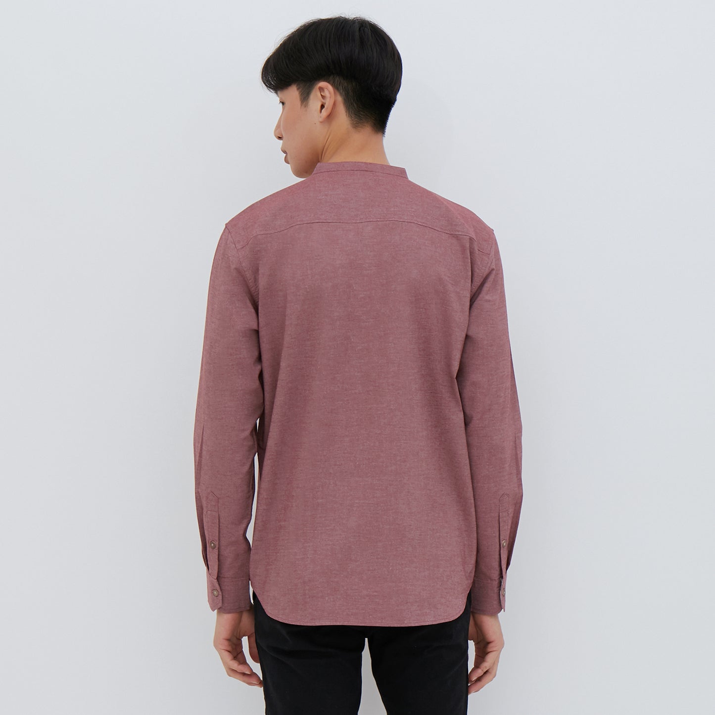 M231 Kemeja Pria Koko Panjang Maroon 2509B
