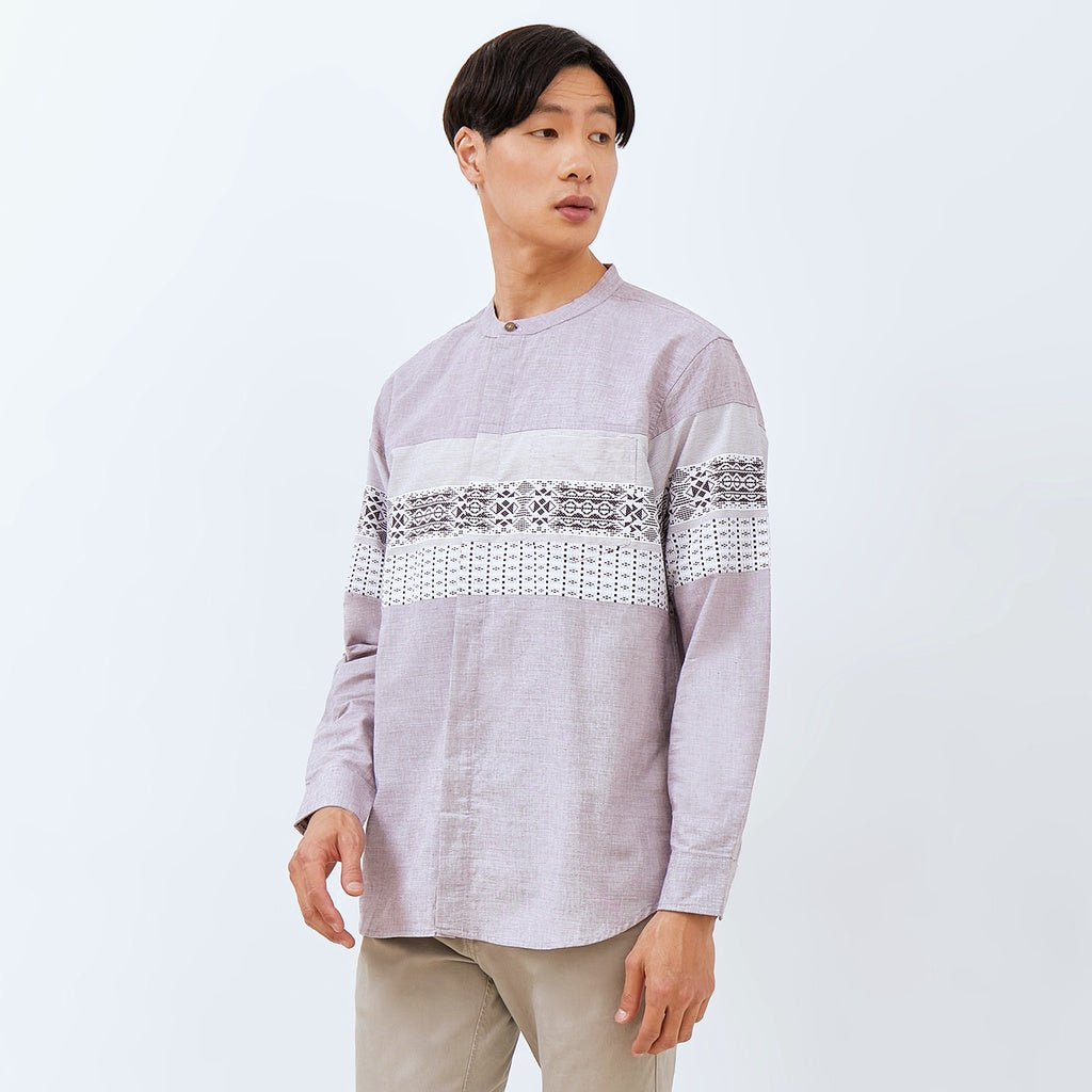 M231 Kemeja Pria Koko Panjang Maroon 2781