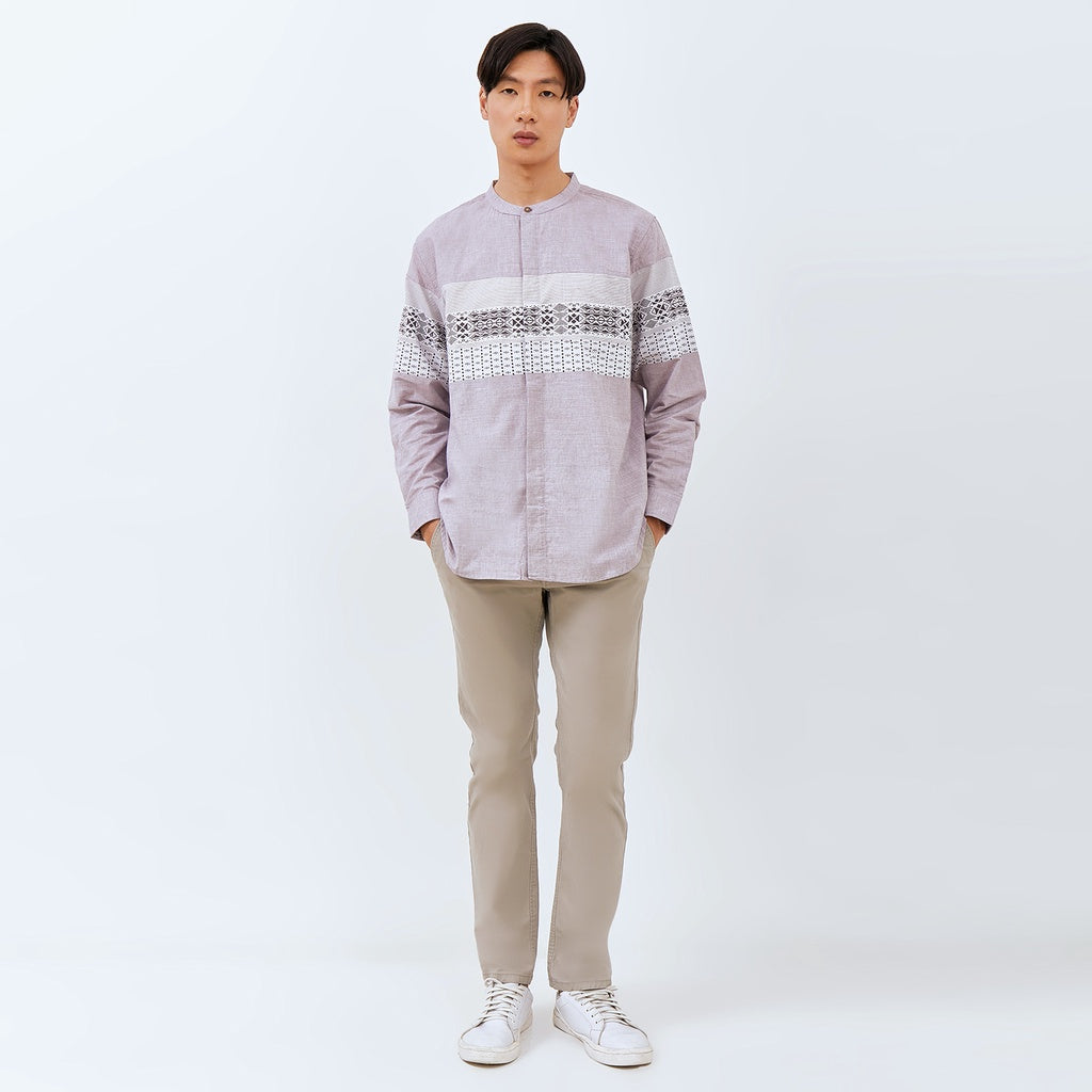 M231 Kemeja Pria Koko Panjang Maroon 2781
