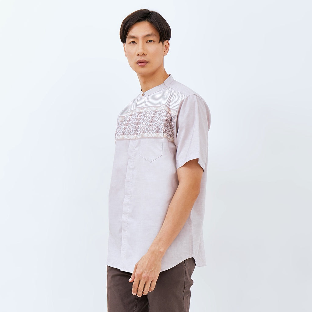 M231 Kemeja Pria Koko Pendek Maroon 2779