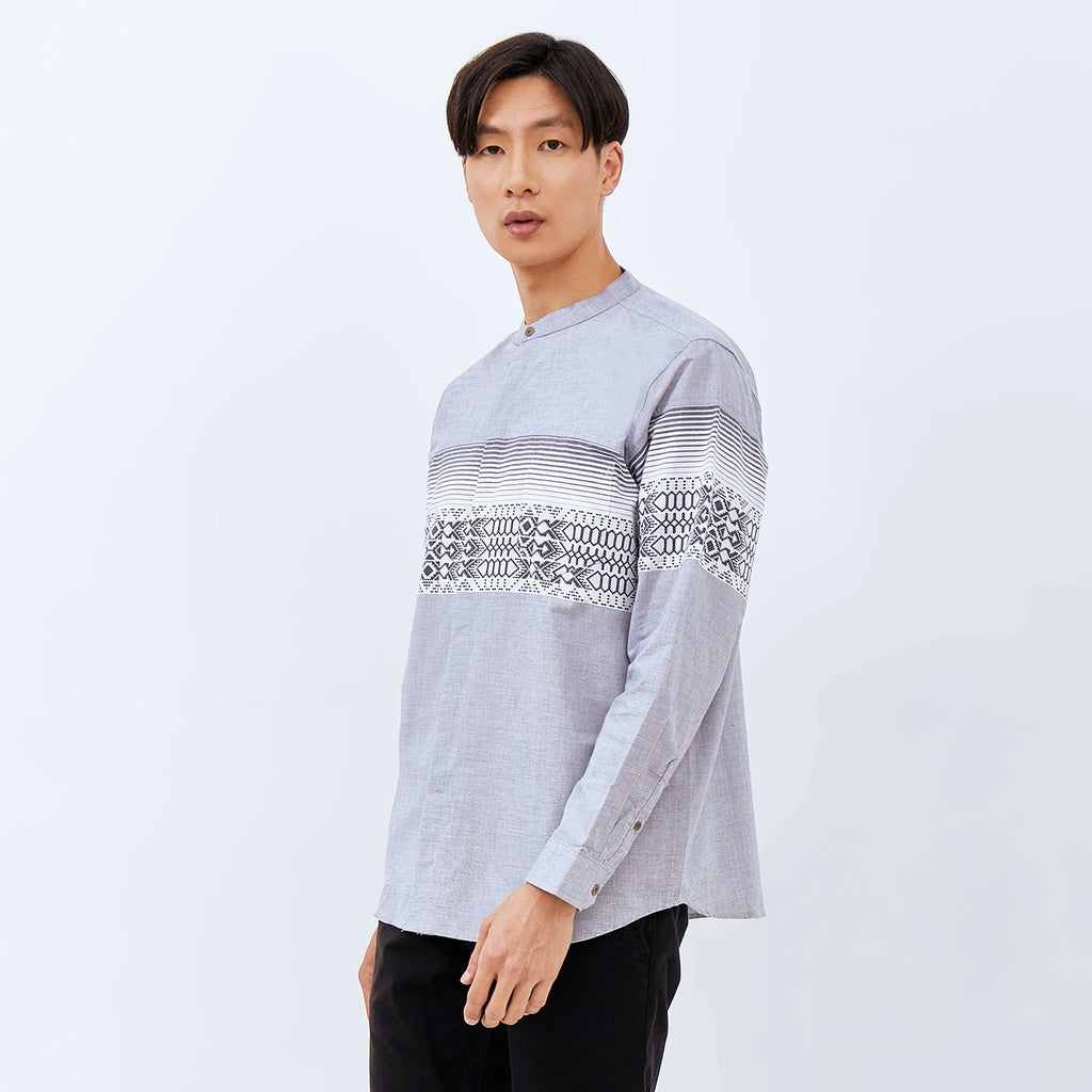 M231 Kemeja Pria Koko Panjang Abu 2780