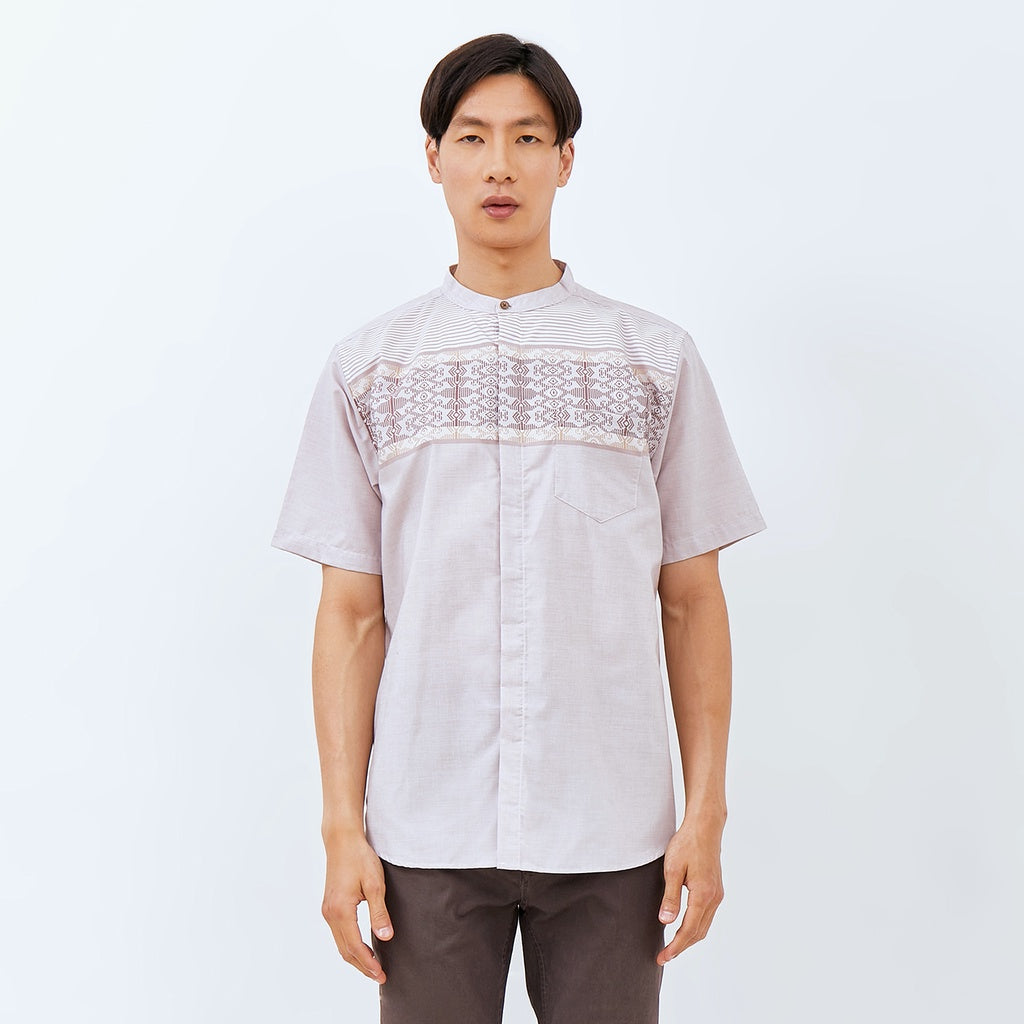 M231 Kemeja Pria Koko Pendek Maroon 2779
