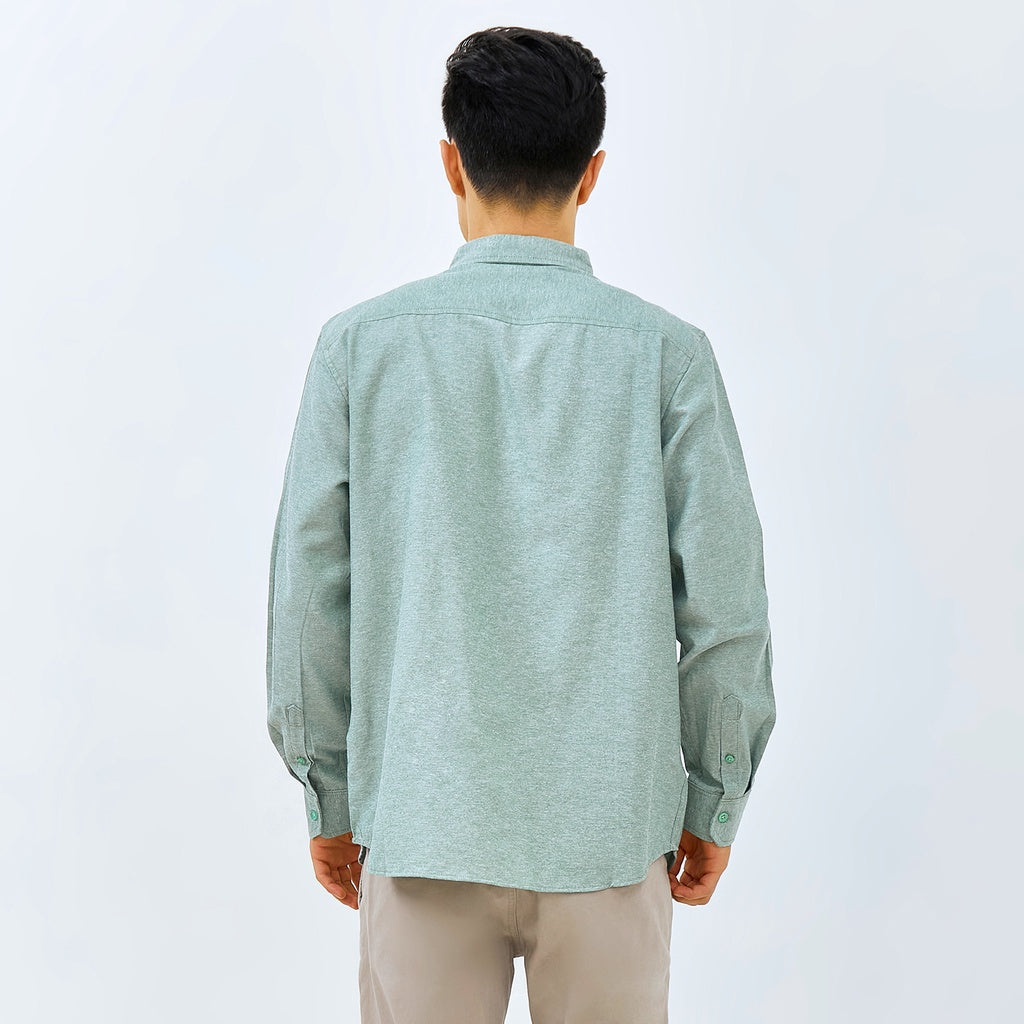 M231 Kemeja Pria Basic Polos Oxford Panjang Hijau 1456X