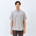 M231 Kemeja Pria Basic Polos Oxford Pendek Abu 1457E
