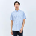 M231 Kemeja Pria Basic Polos Oxford Pendek Warna Biru 1457J