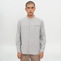 M231 Kemeja Pria Shanghai Polos Oxford Panjang Abu 1552G