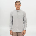 M231 Kemeja Pria Basic Polos Oxford Panjang Warna Abu 1456B