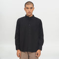 M231 Kemeja Pria Basic Polos Oxford Warna Hitam 1456C