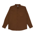 M231 Kemeja Pria Basic Polos Panjang Coklat 1468L