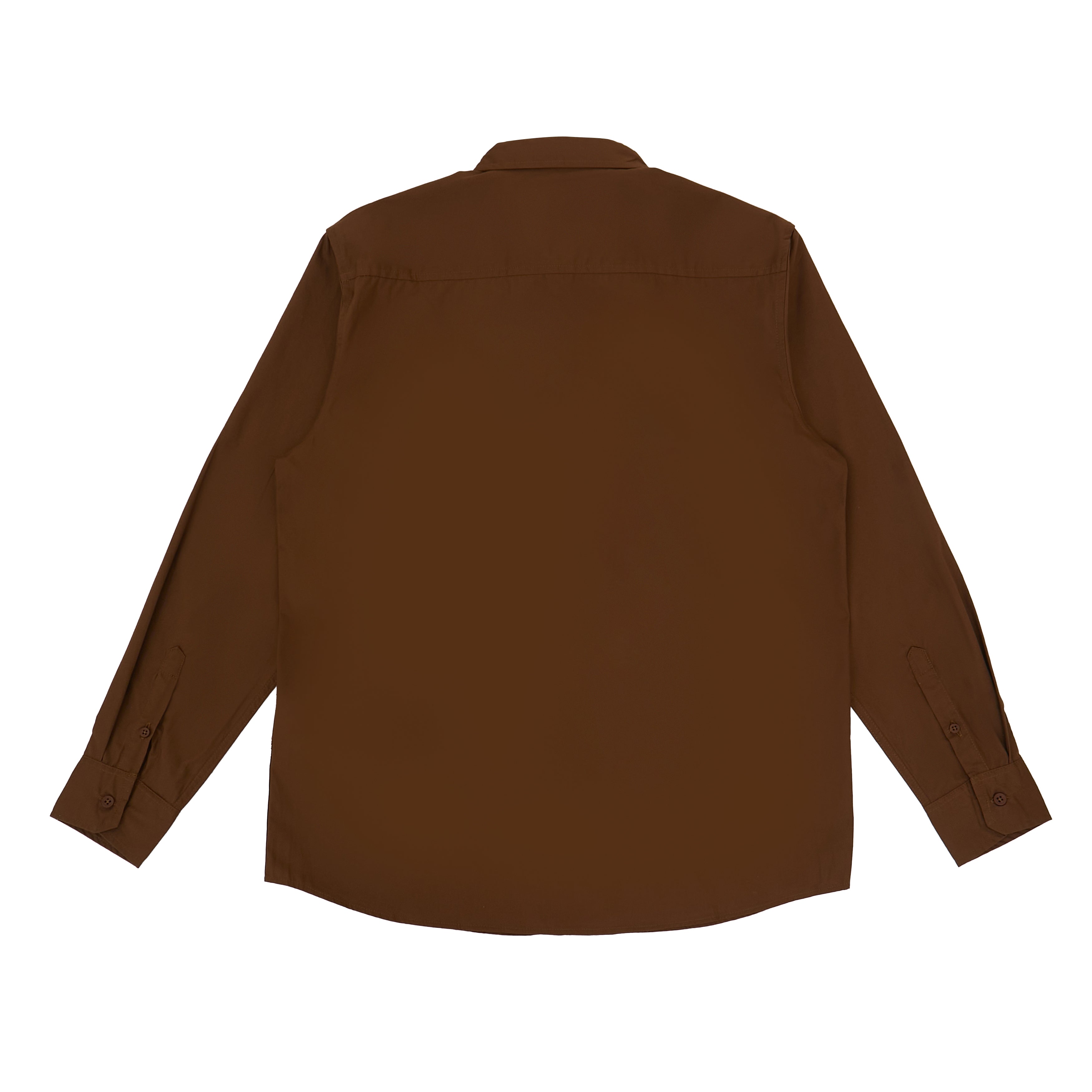 M231 Kemeja Pria Basic Polos Panjang Coklat 1468L