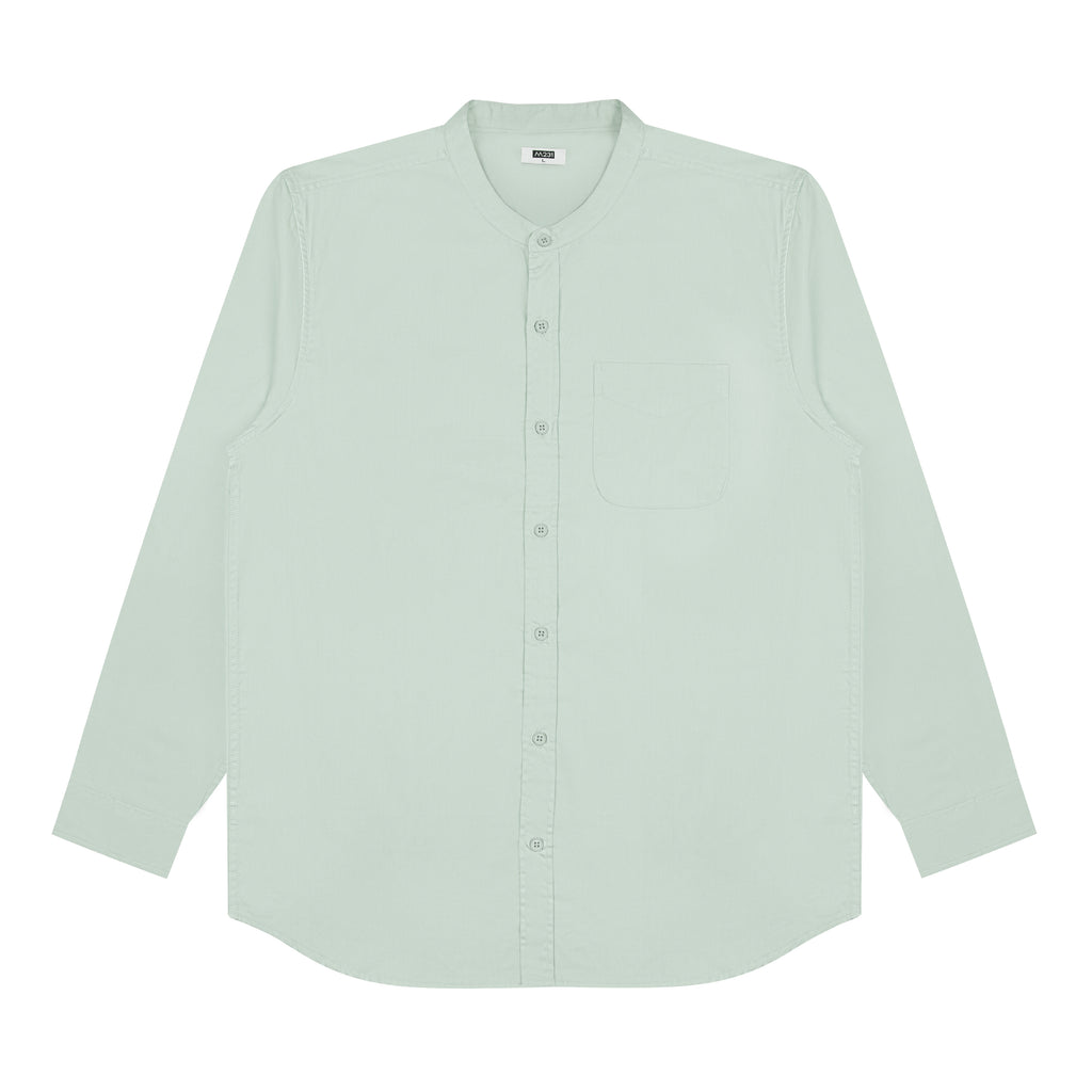 M231 Kemeja Pria Shanghai Polos Panjang Hijau Mint 0915C