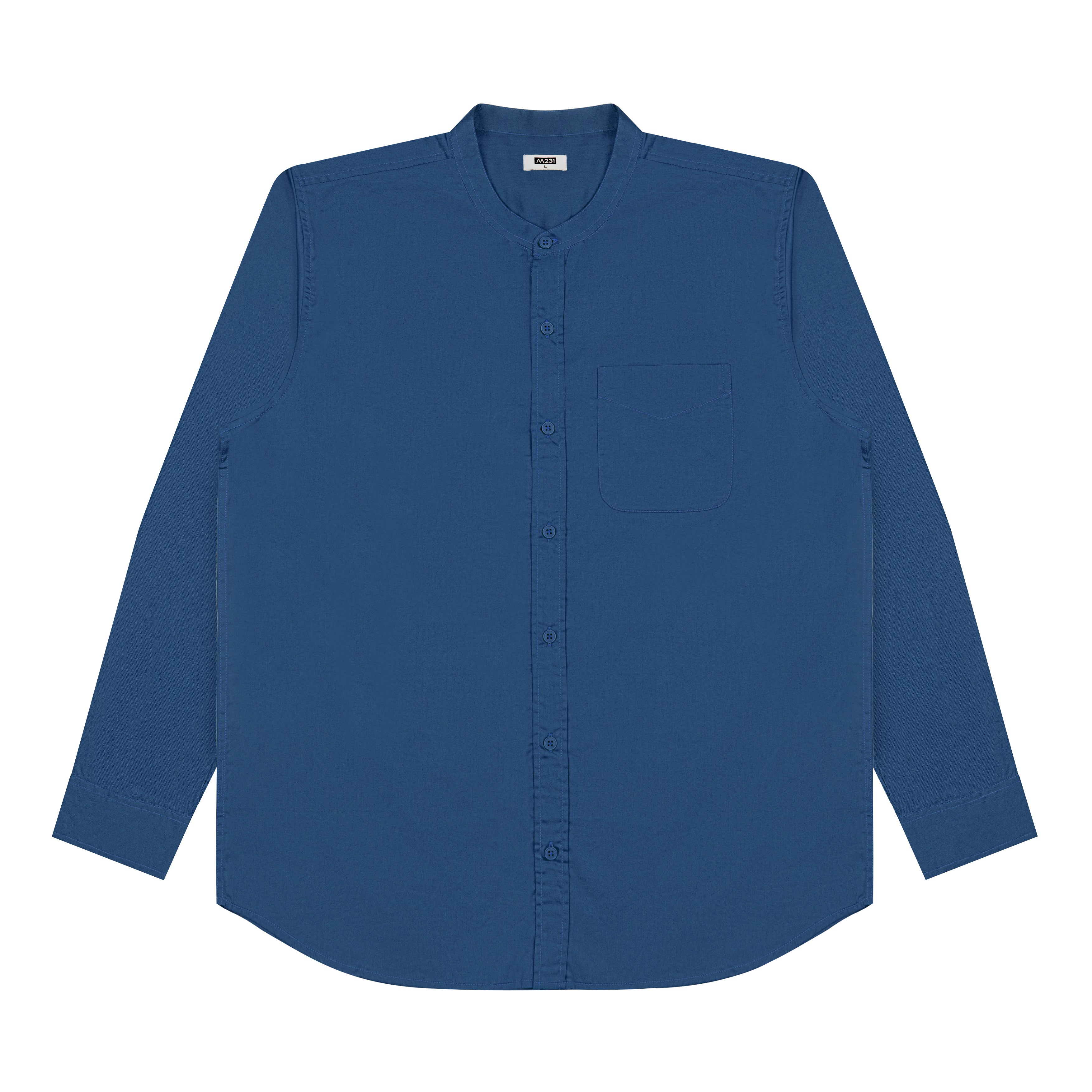 M231 Kemeja Pria Shanghai Polos Panjang Navy 0915F