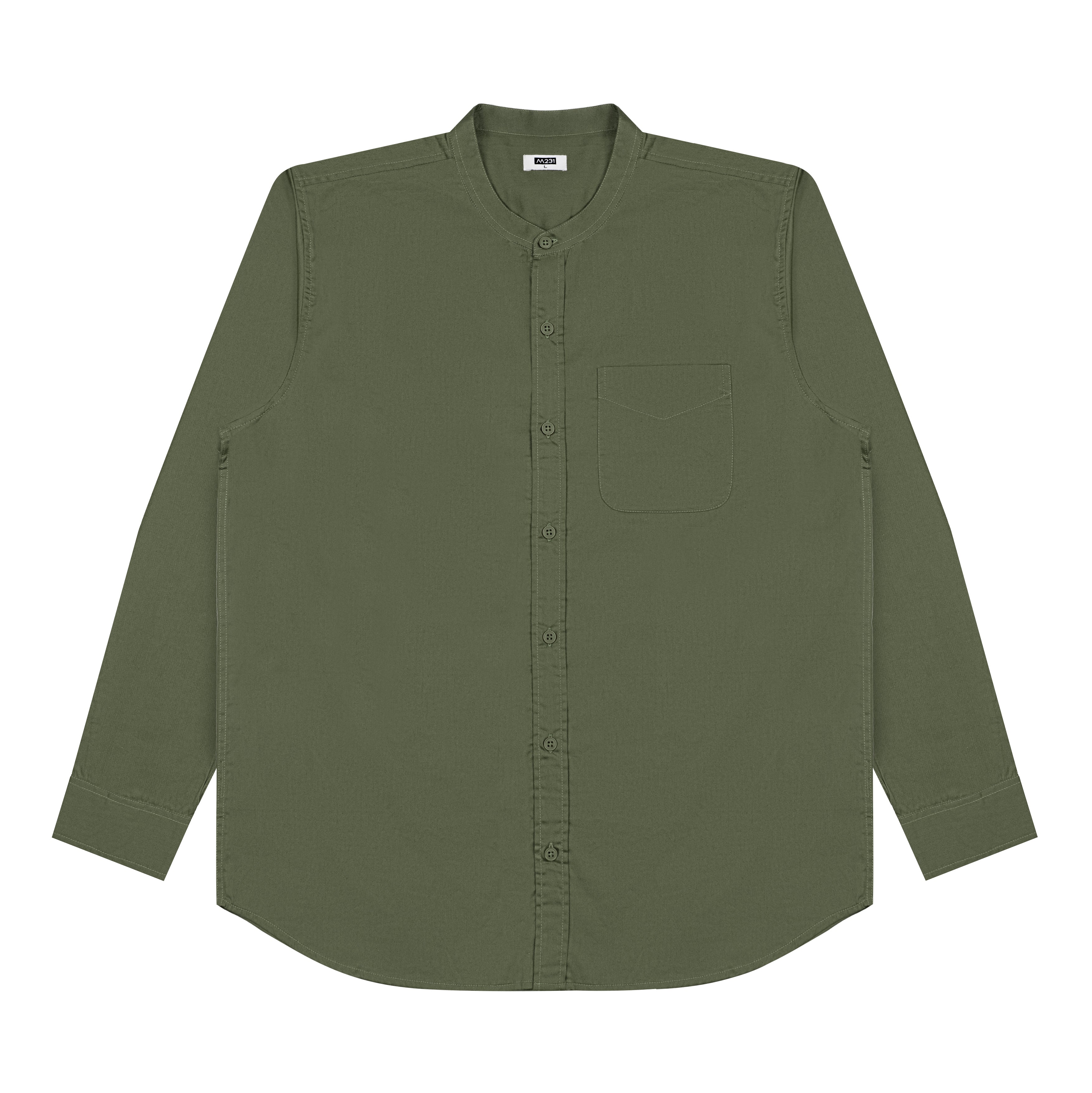 M231 Kemeja Pria Shanghai Polos Panjang Army 0915H