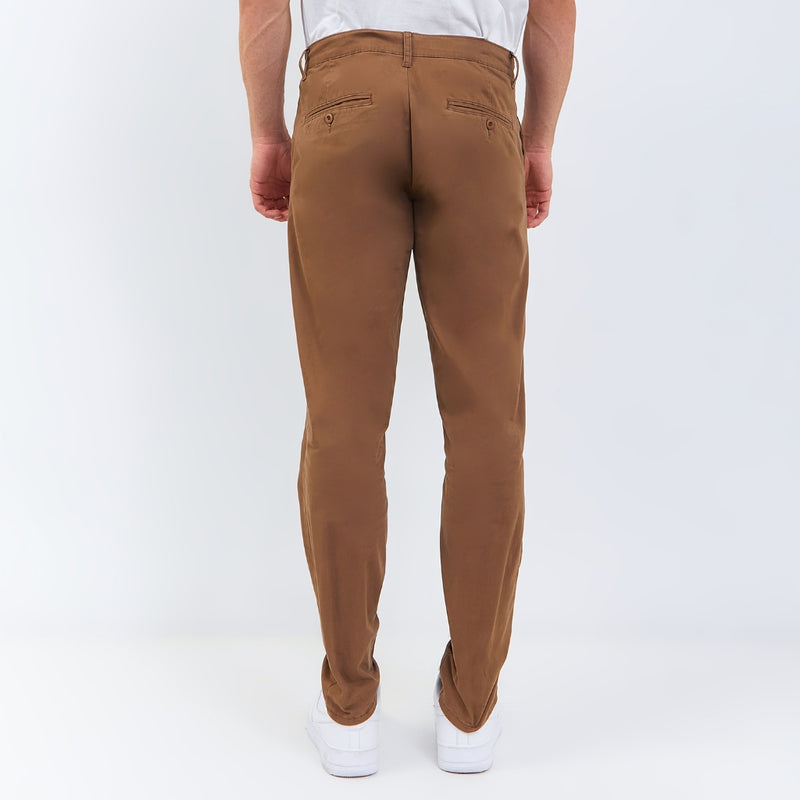 M231 Celana Panjang Pria Chino Pants Slim Fit Stretch Coklat 0274E