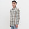 M231 Kemeja Pria Flannel Panjang Khaki 0297