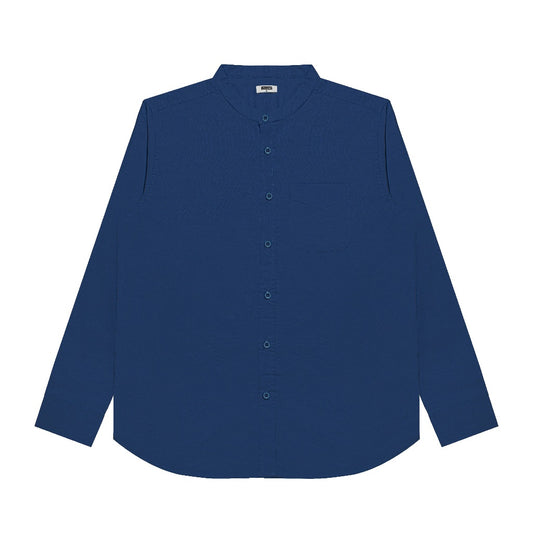 M231 Kemeja Pria Shanghai Polos Panjang Biru Tua 0185G