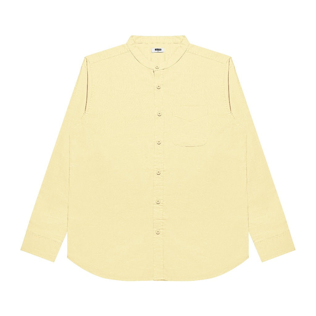 M231 Kemeja Pria Shanghai Polos Panjang Kuning 0185B