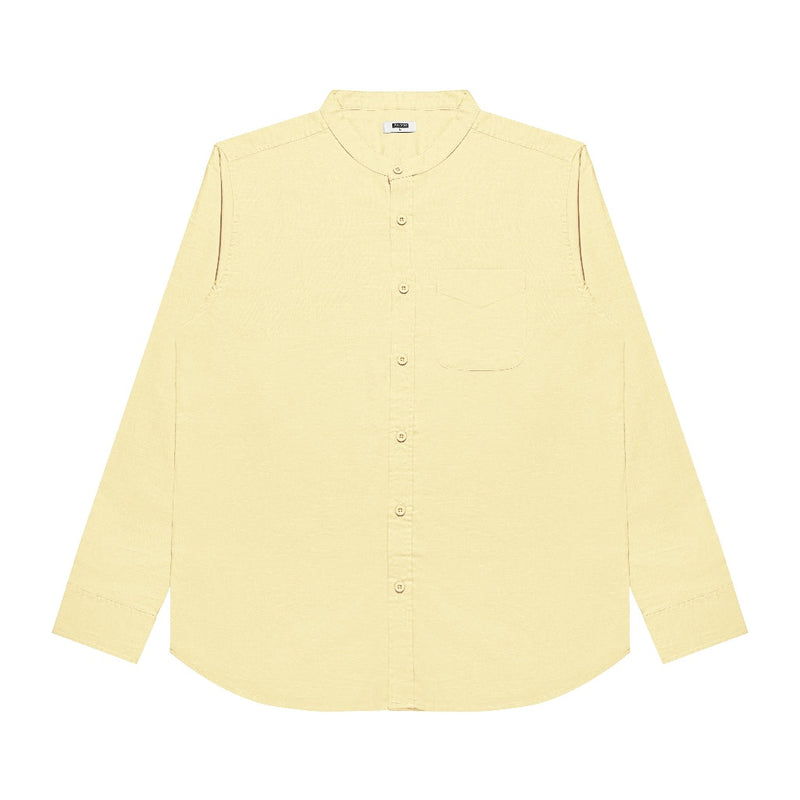 M231 Kemeja Pria Shanghai Polos Panjang Kuning 0185B