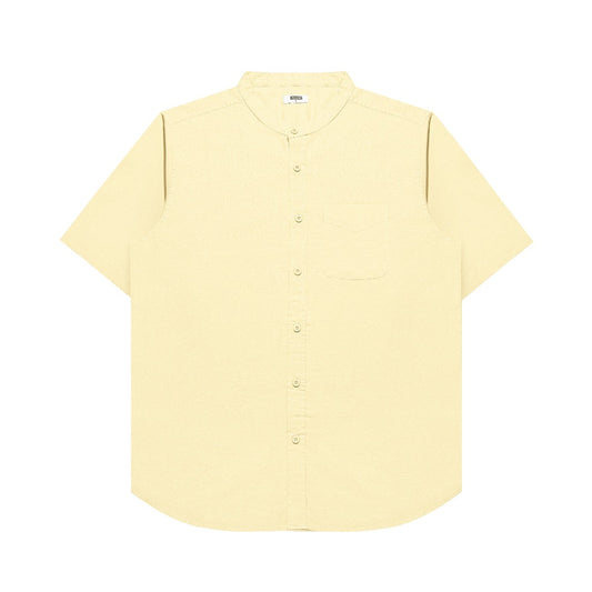 M231 Kemeja Pria Shanghai Polos Pendek Kuning 0184B
